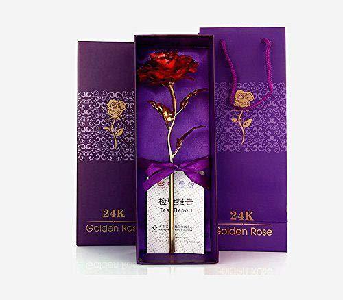 24k Artificial Golden Rosegold Red Rose