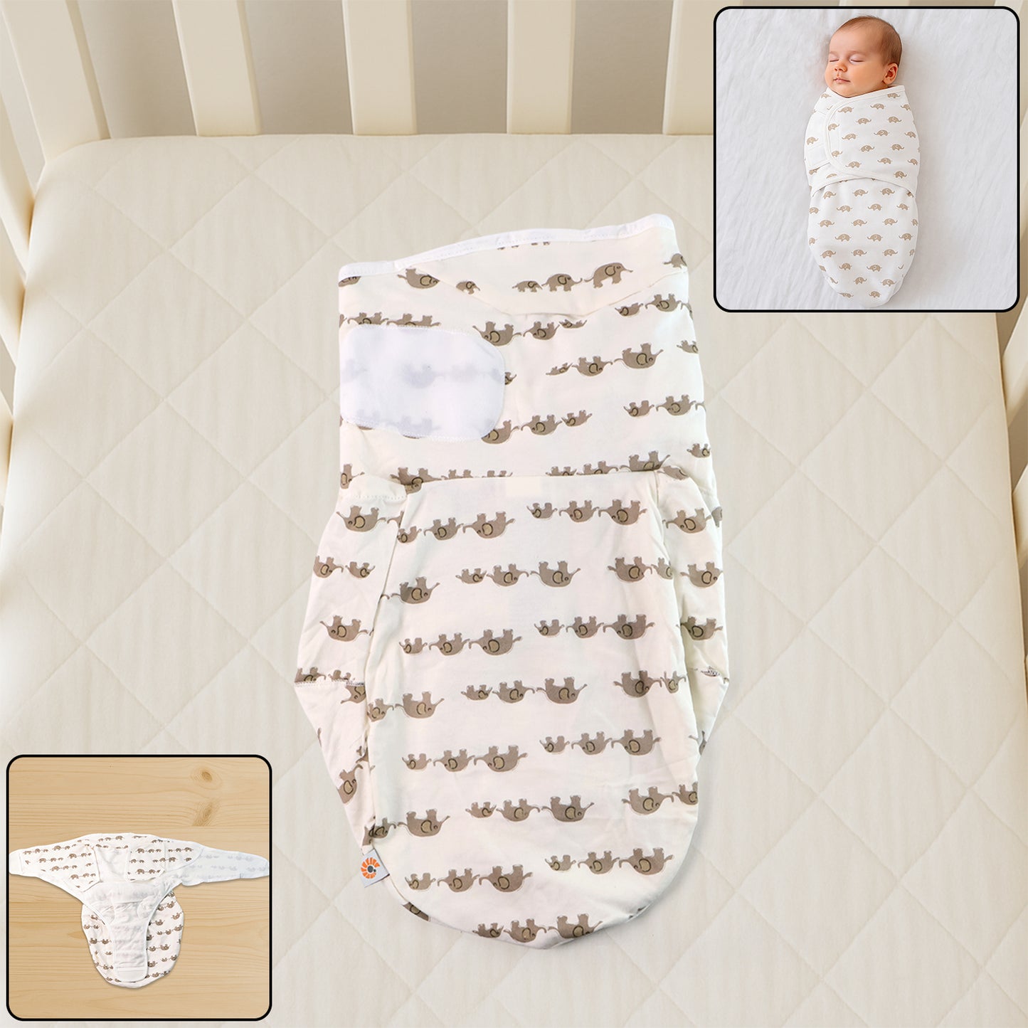 Soft Cotton Adjustable Baby Swaddle Wrap For Newborns