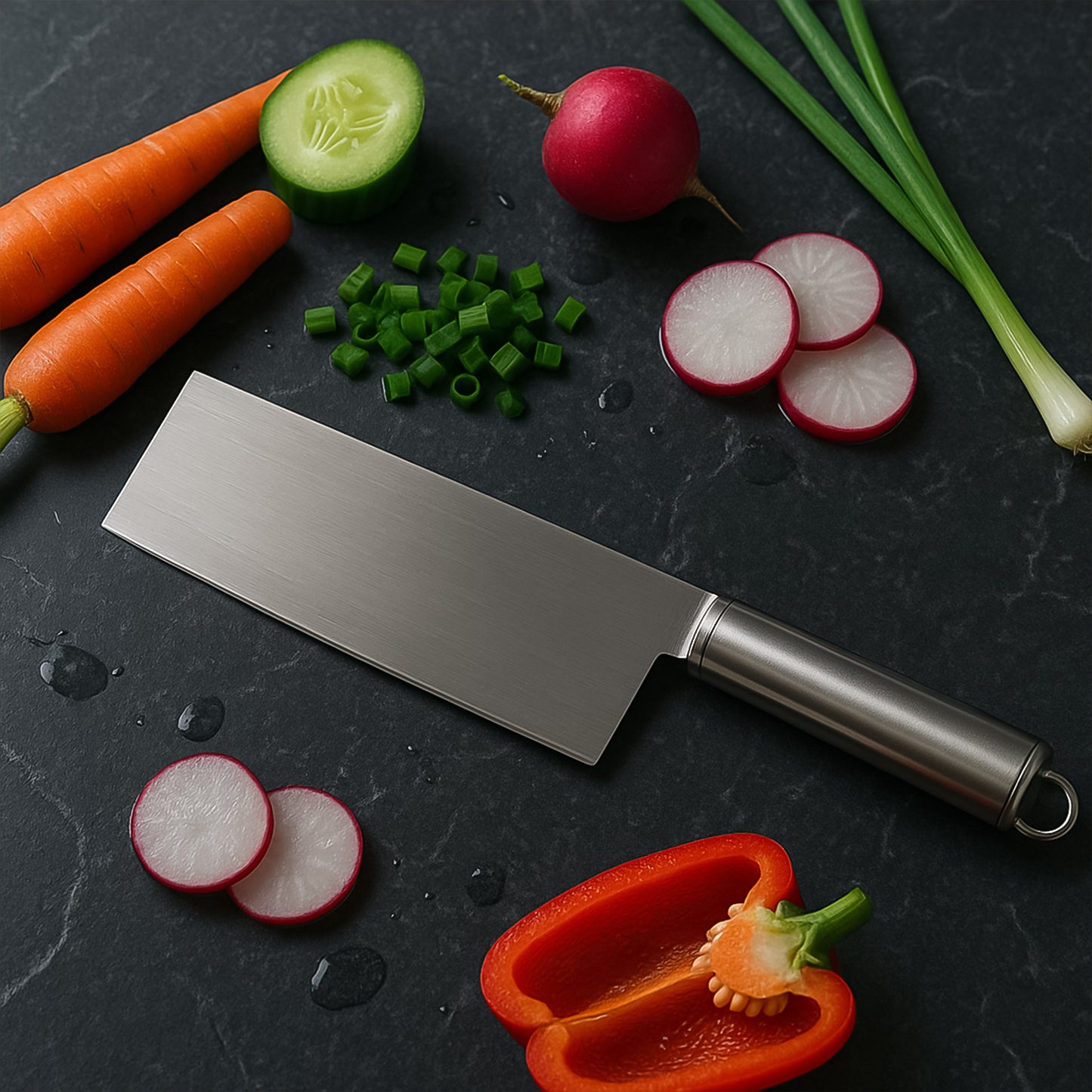 Professional-grade Stainless Steel Vegetable Cleaver Knife