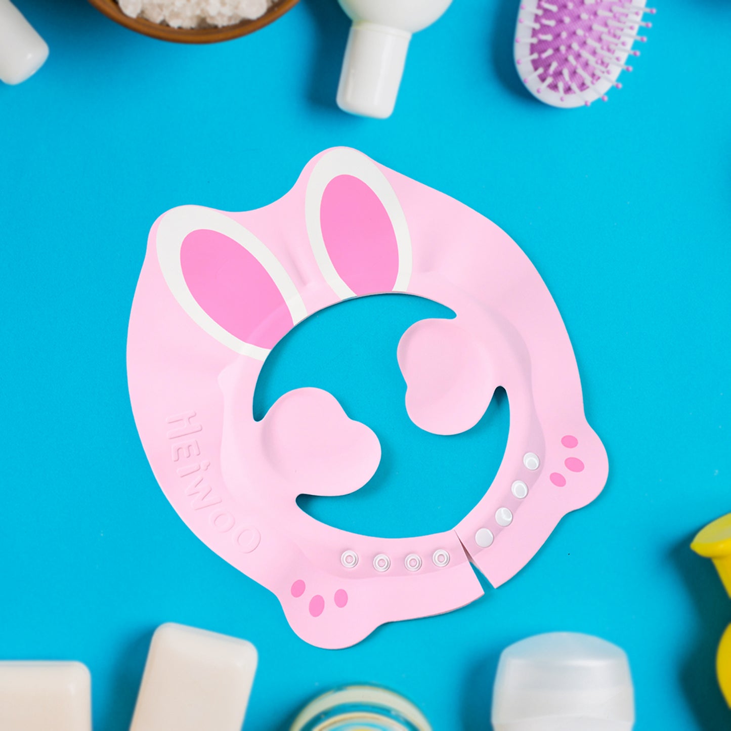 Adjustable Bunny Ear Baby Shower Cap