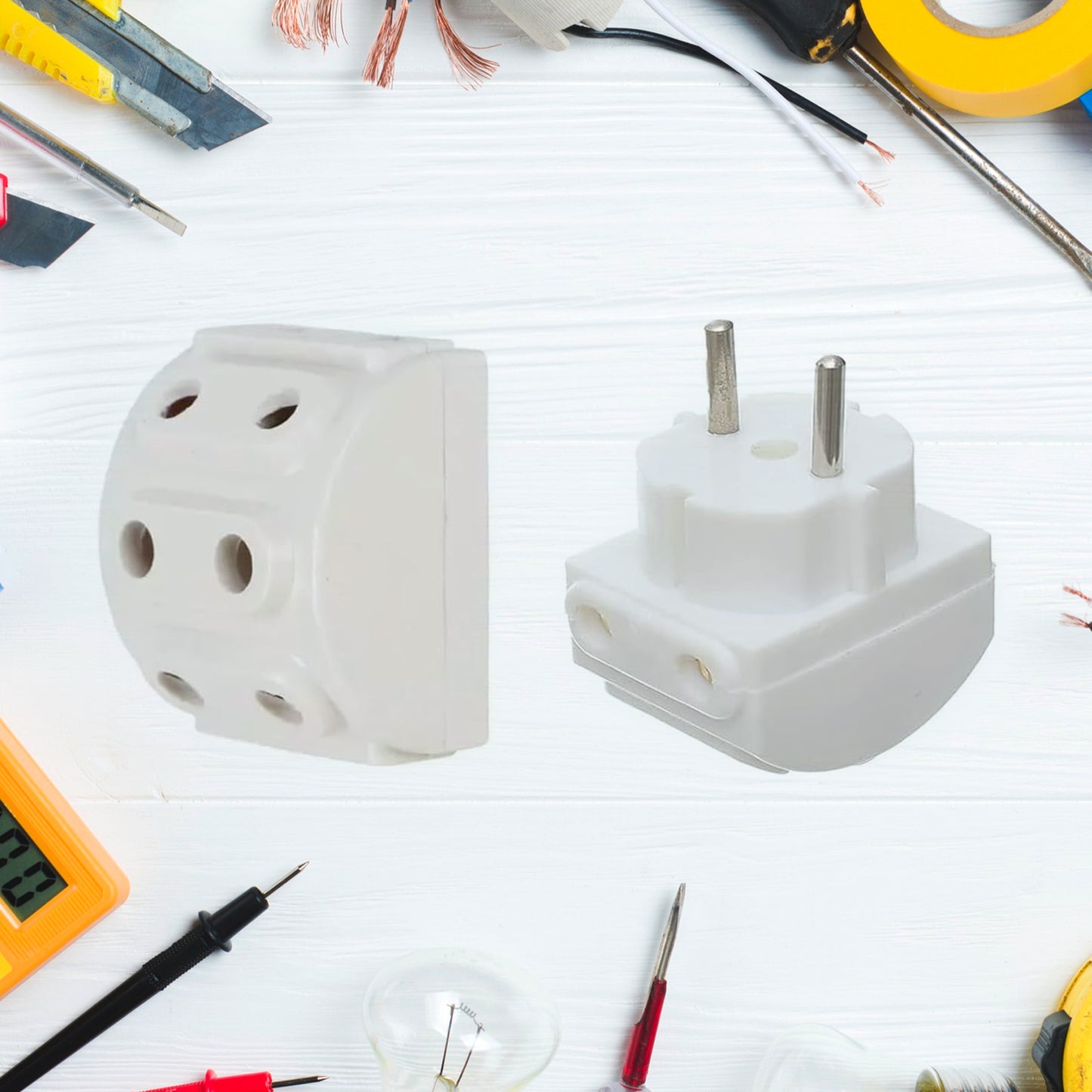 5-way 2 Pin Multi-plug Socket Converter
