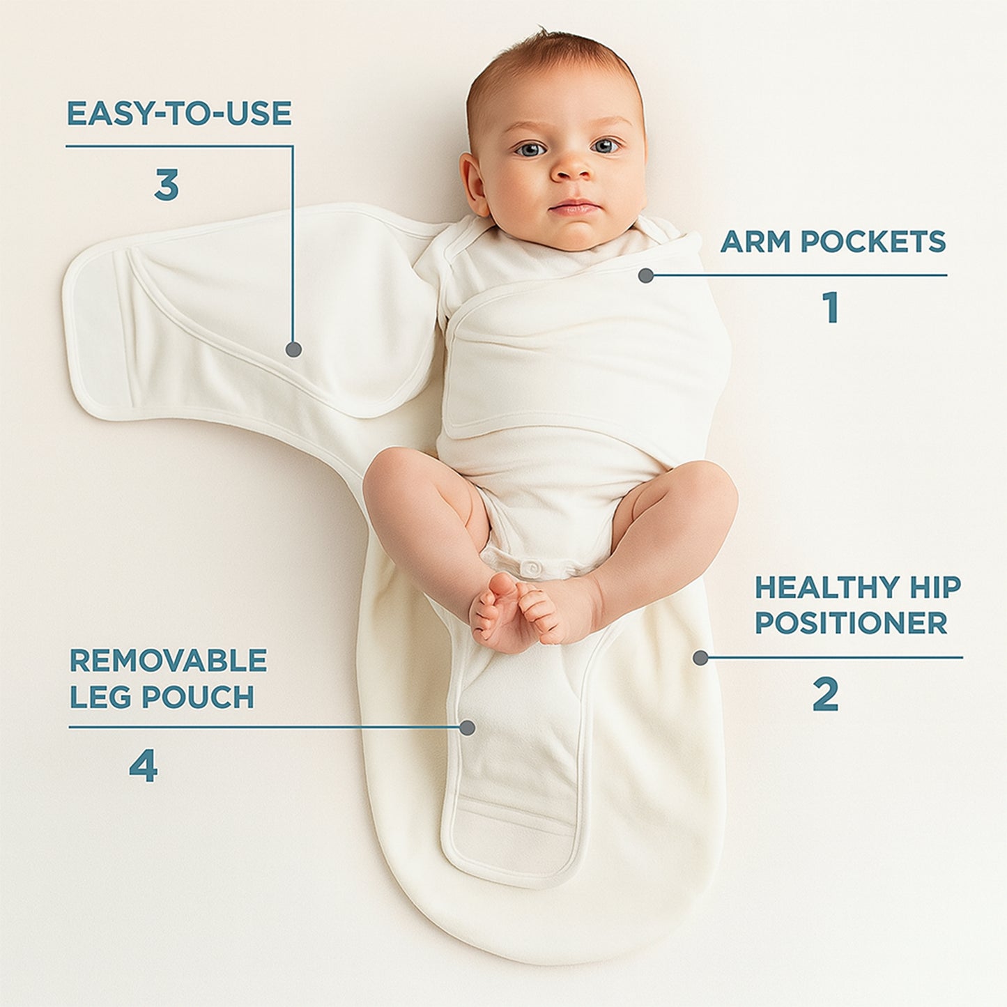 Soft Cotton Adjustable Baby Swaddle Wrap For Newborns