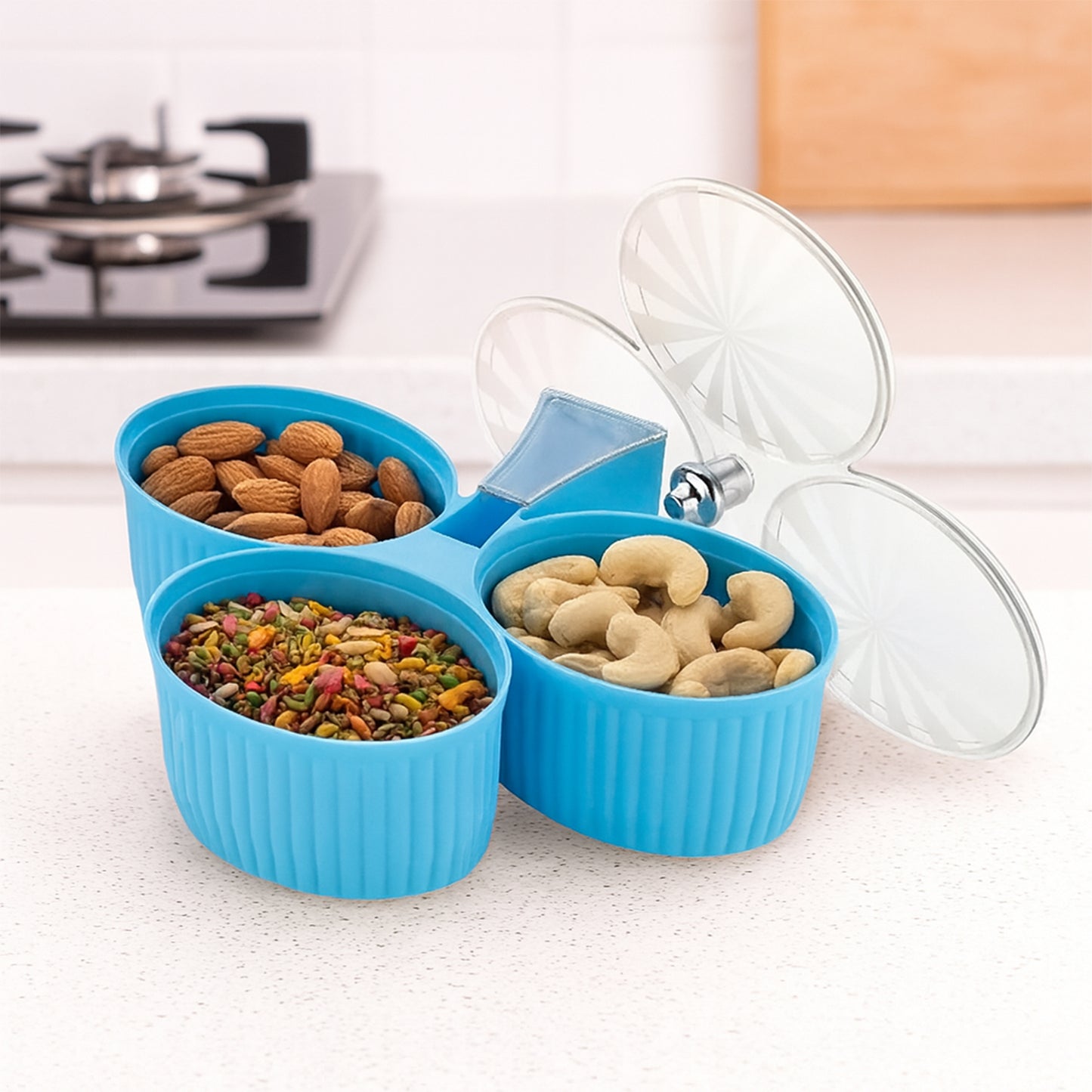 Premium 3-compartment Revolving Dry Fruit Box