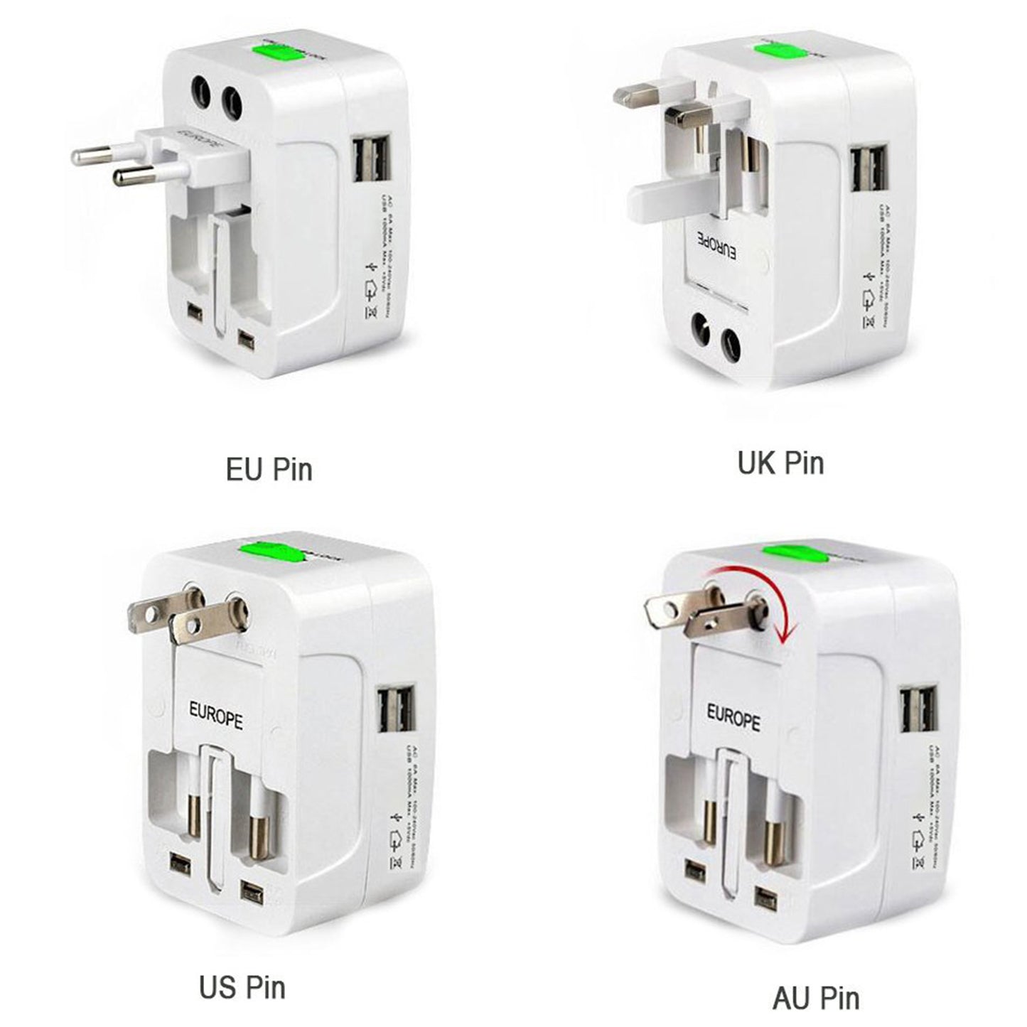 All-in-one Universal Worldwide Travelling Ac Adaptor Plugs