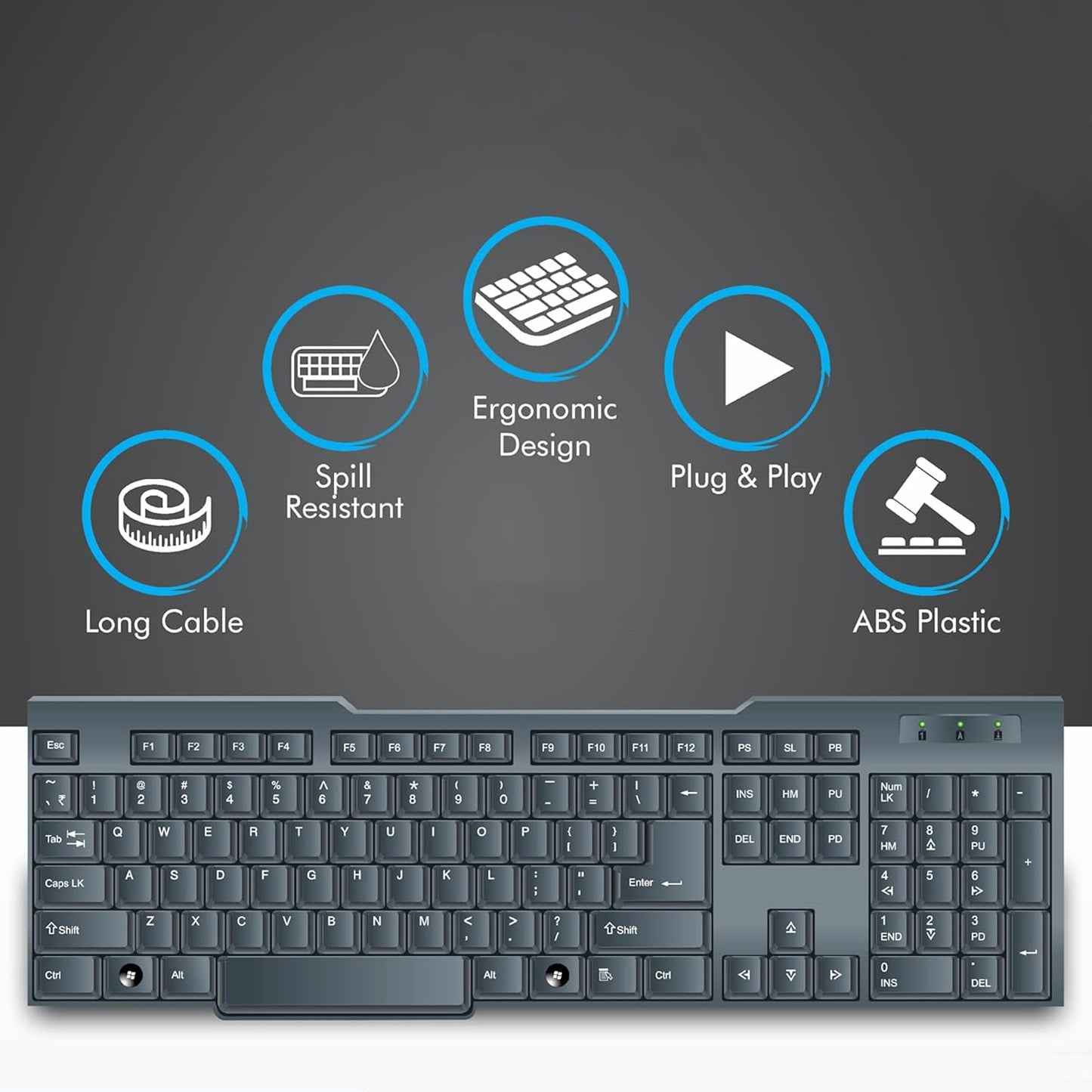 Wired USB Keyboard 104 Keys