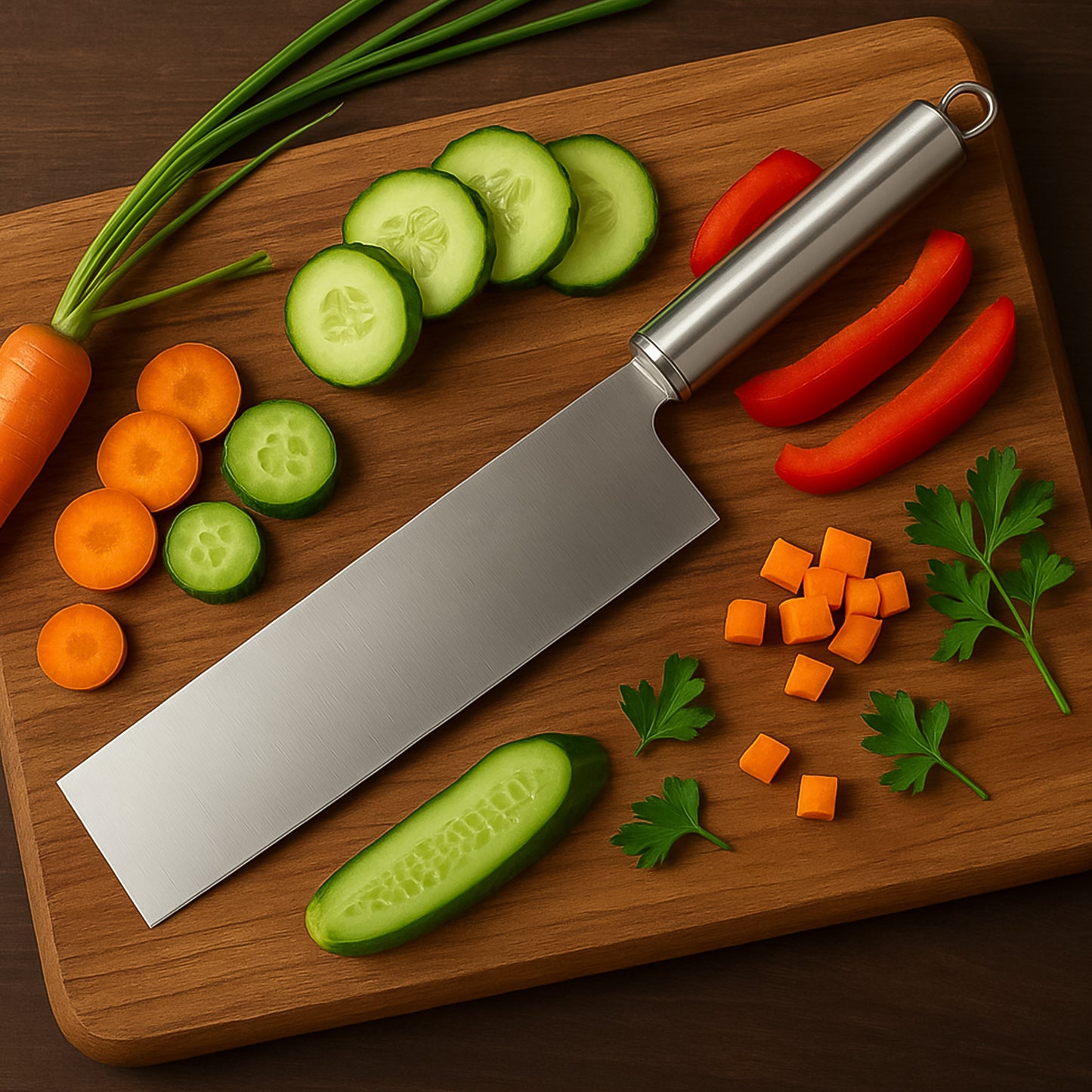 Professional-grade Stainless Steel Vegetable Cleaver Knife