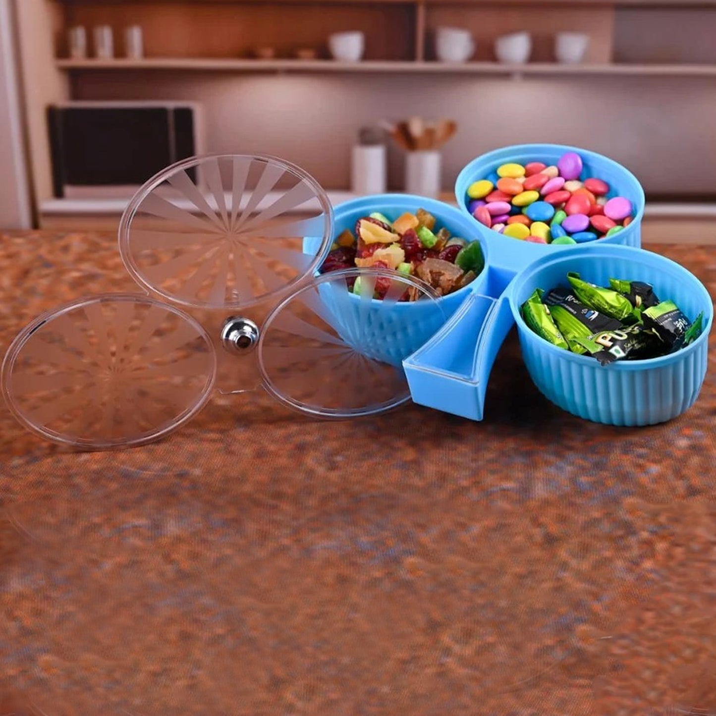 Premium 3-compartment Revolving Dry Fruit Box