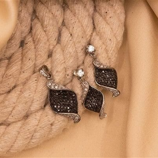 Black Diamond Pendant Set-0