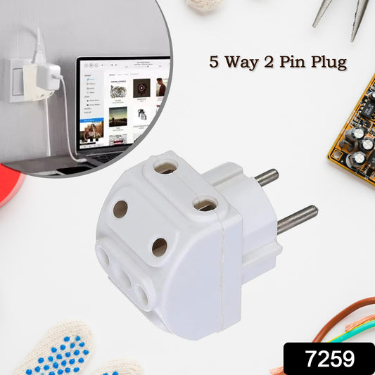5-way 2 Pin Multi-plug Socket  Converter